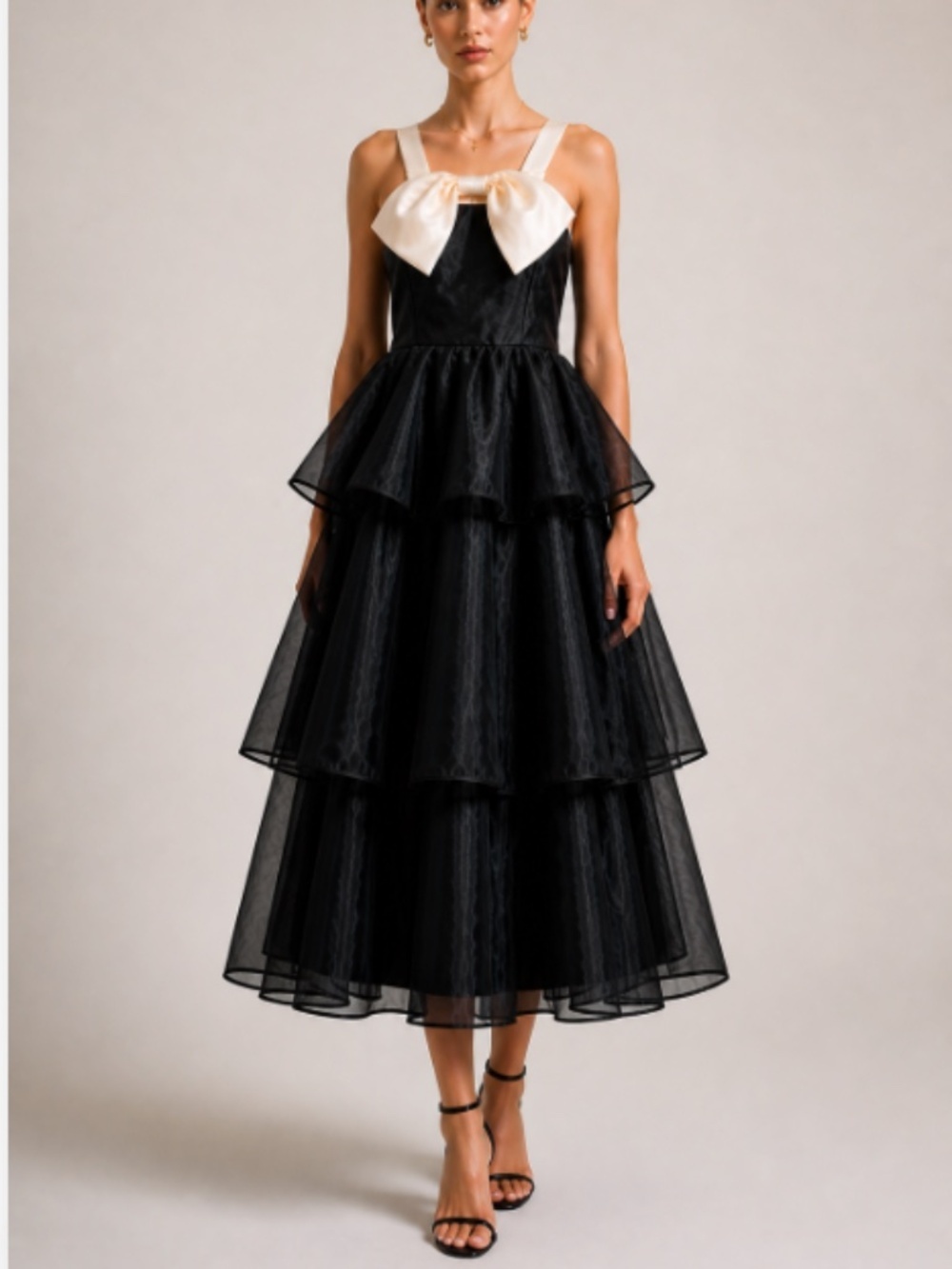 LULUS Prom Wedding Flowy Sexy Boho Tiered Ruffles Bustier Midi Dress
